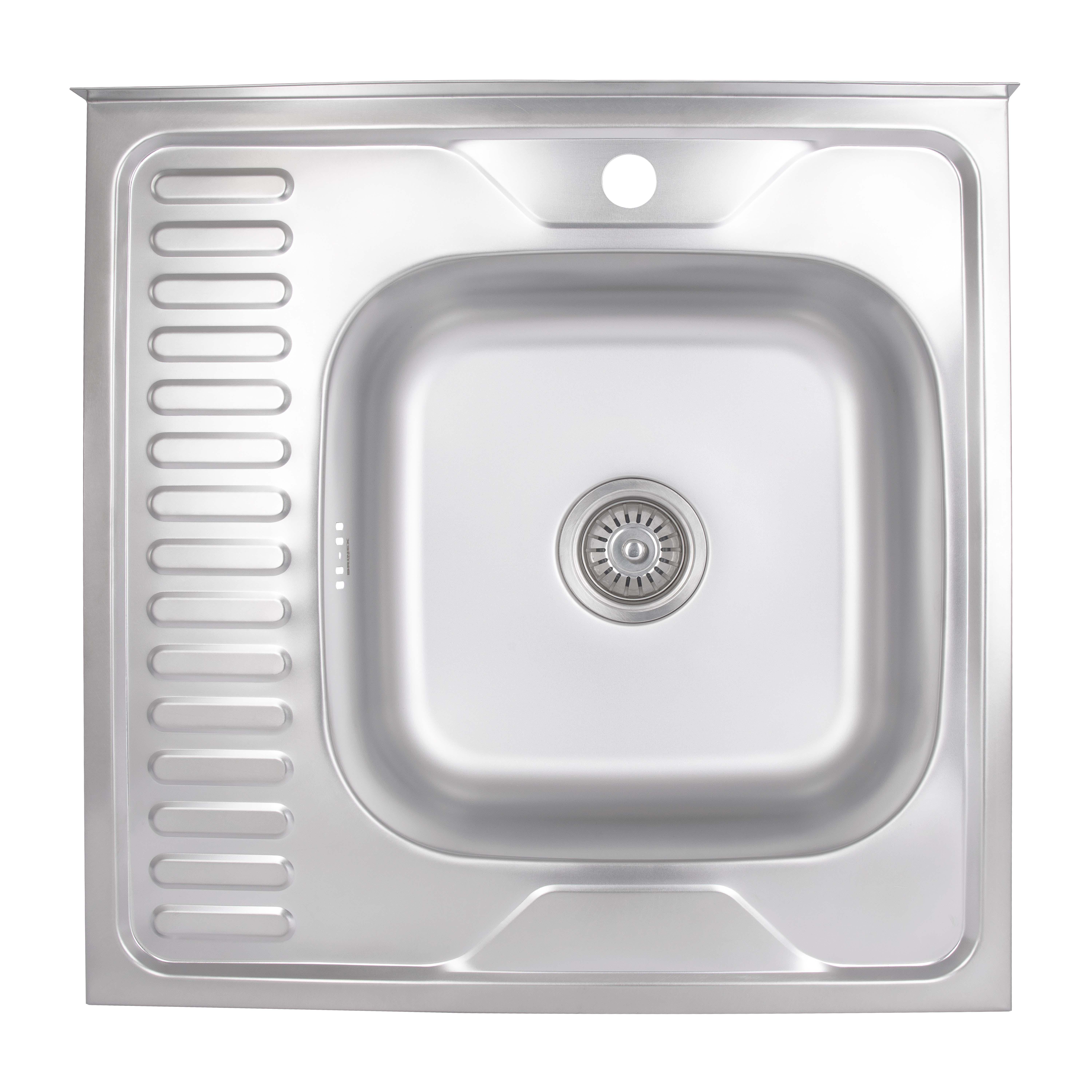 Мийка для кухні накладна Brinex 6060-R Satin 0,6 мм (31022603) Мийка для кухні накладна Brinex 6060-R Satin 0,6 мм (31022603)