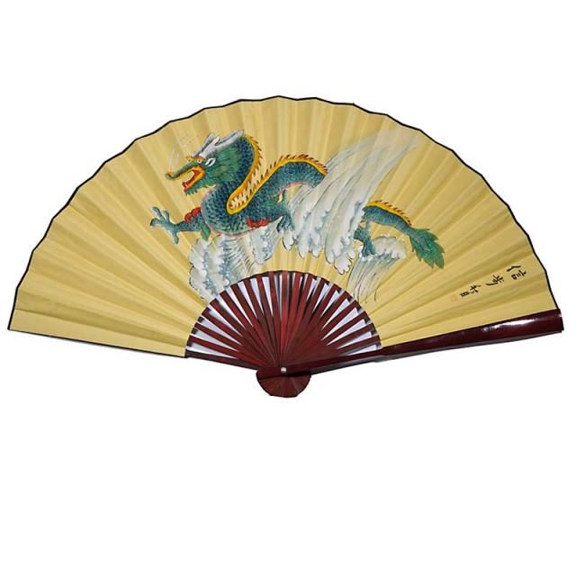Настінне віяло дракон 58х105 см Бежевий (4831)