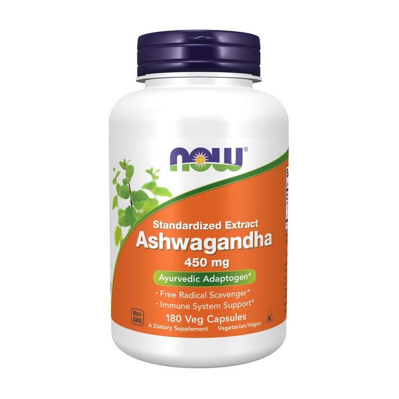 Экстракт Ашваганда 450 мг NOW Ashwagandha 450 mg 180 вер. капс.