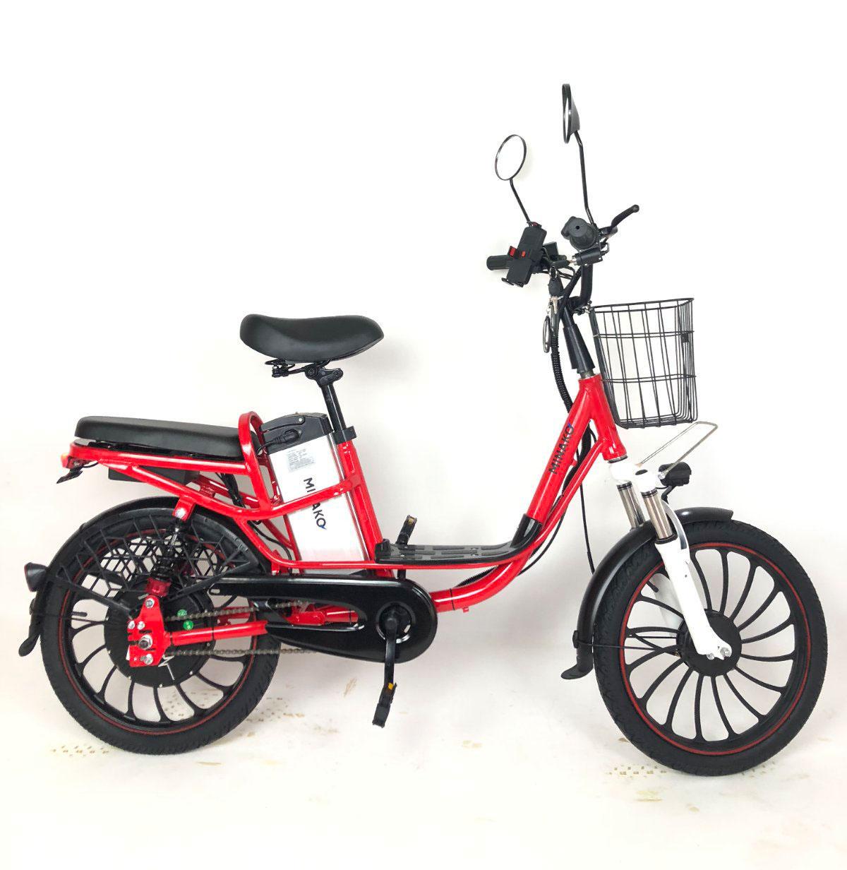 Электровелосипед двухместный MINAKO V4 PRO 500W/60V/18Ah с задним амортизатором Красный