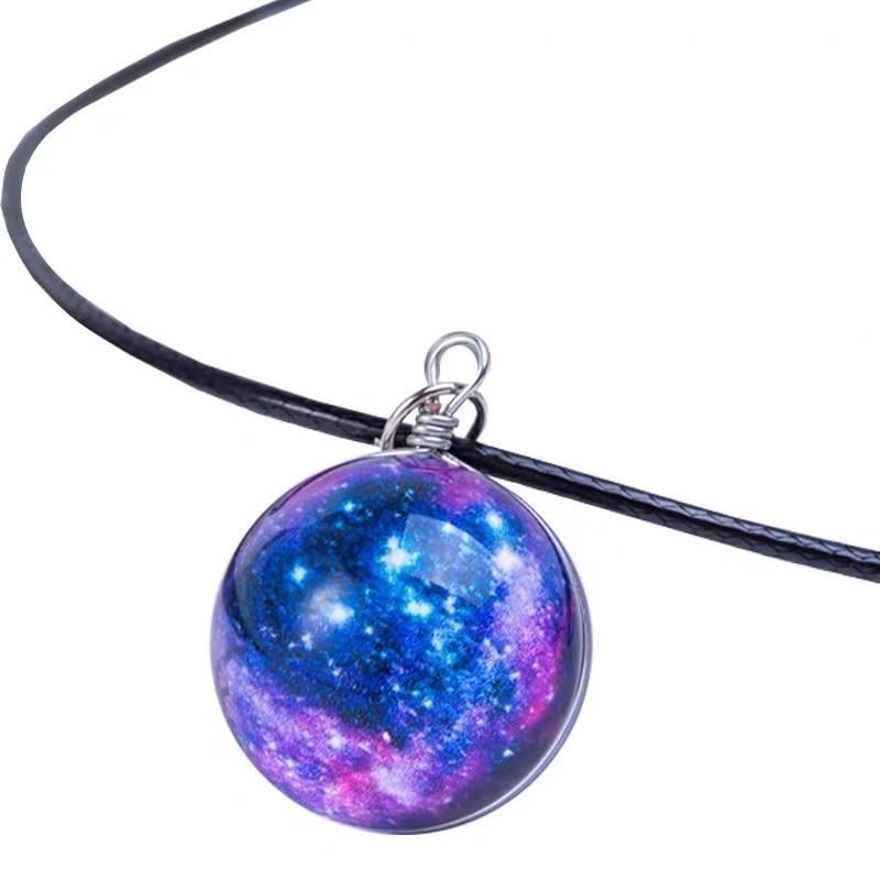 Кулон космический Galaxy светящийся в темноте Фиолетовый (816807911)