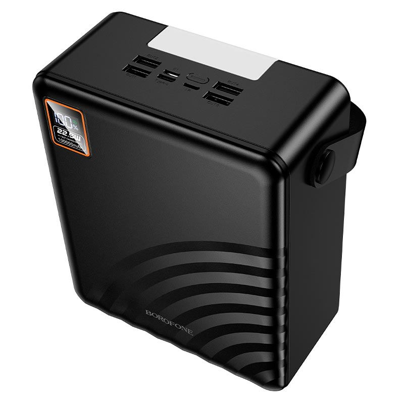 Повербанк Borofone BJ85 с быстрой зарядкой и фонариком 100000 mAh 22,5W Черный (UPN16098)