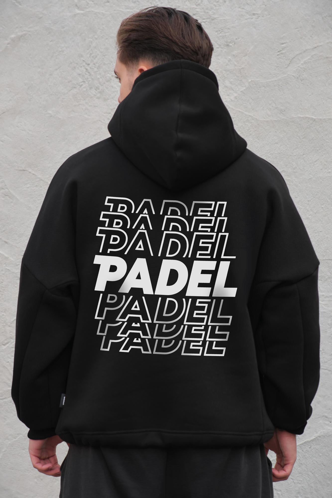 Худи на флисе с капюшоном и принтом оверсайз Without Padel One size Black (8056505 8056506)
