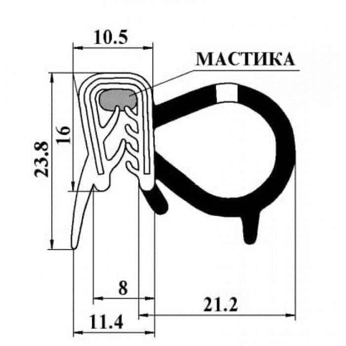 Уплотнитель сдвижной боковой двери Renault Kangoo 1996-2008 - фото 2