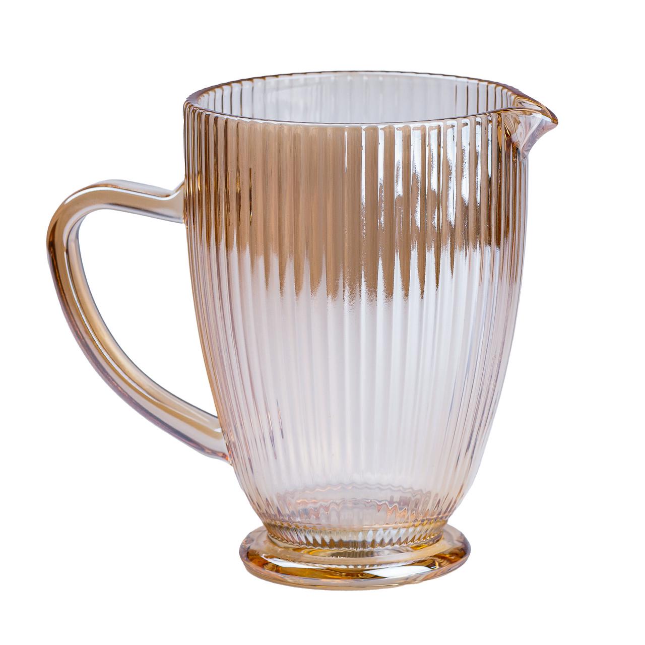 Набор стеклянный кувшин и 6 стаканов Янтарный - фото 3 Набор стеклянный кувшин и 6 стаканов Янтарный - фото 3