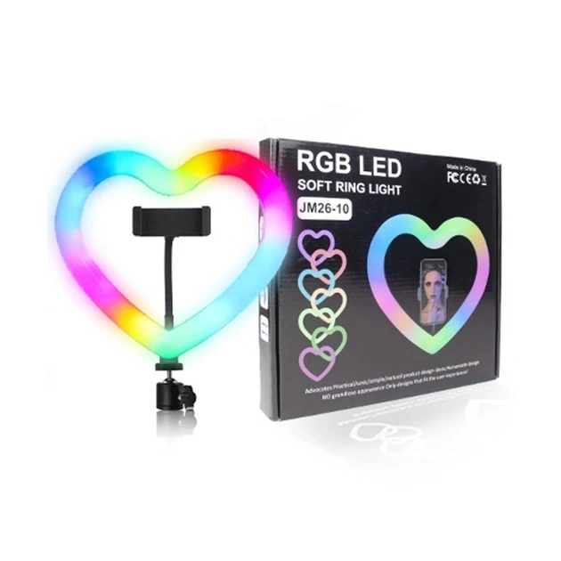 Кільцева LED лампа RGB Серце 26 см 16 Вт та штатив 2,1 м - фото 4