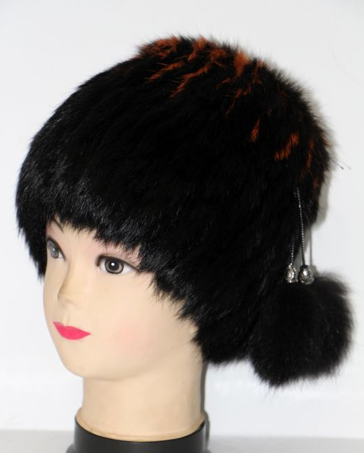 Шапка женская зимняя из натурального меха кролика (28870)