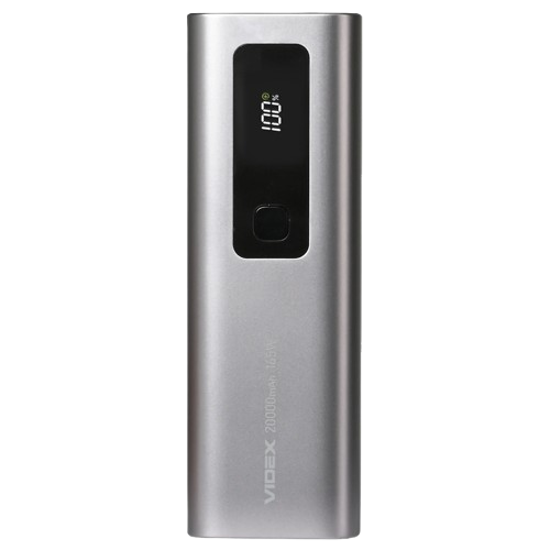 Повербанк Videx VPB-366 20000 mAh Li-ion PD100 Вт Power Delivery Серый (33352599)