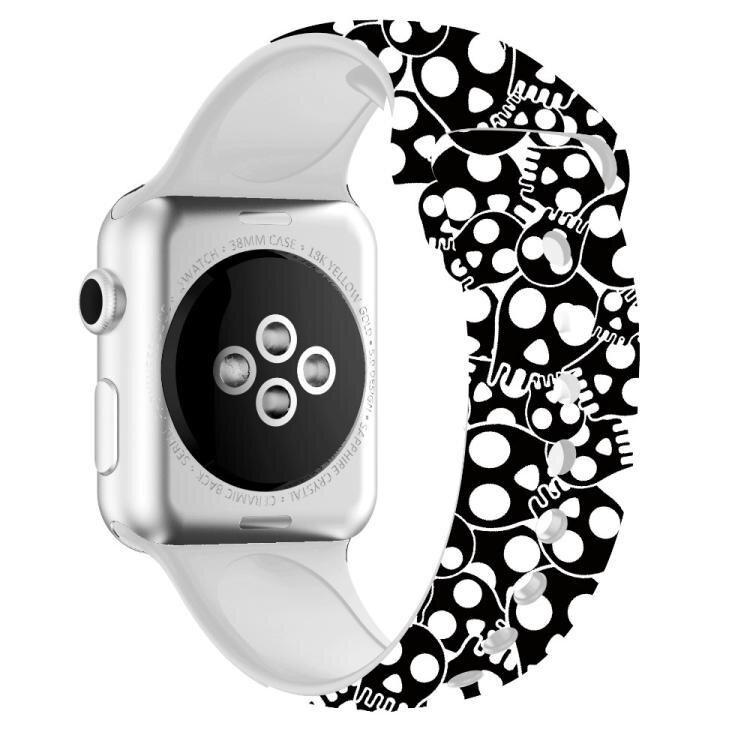 Ремешок для Apple Watch Мультяшный череп из силикона 38-40 мм Черно-белый Ремешок для Apple Watch Мультяшный череп из силикона 38-40 мм Черно-белый