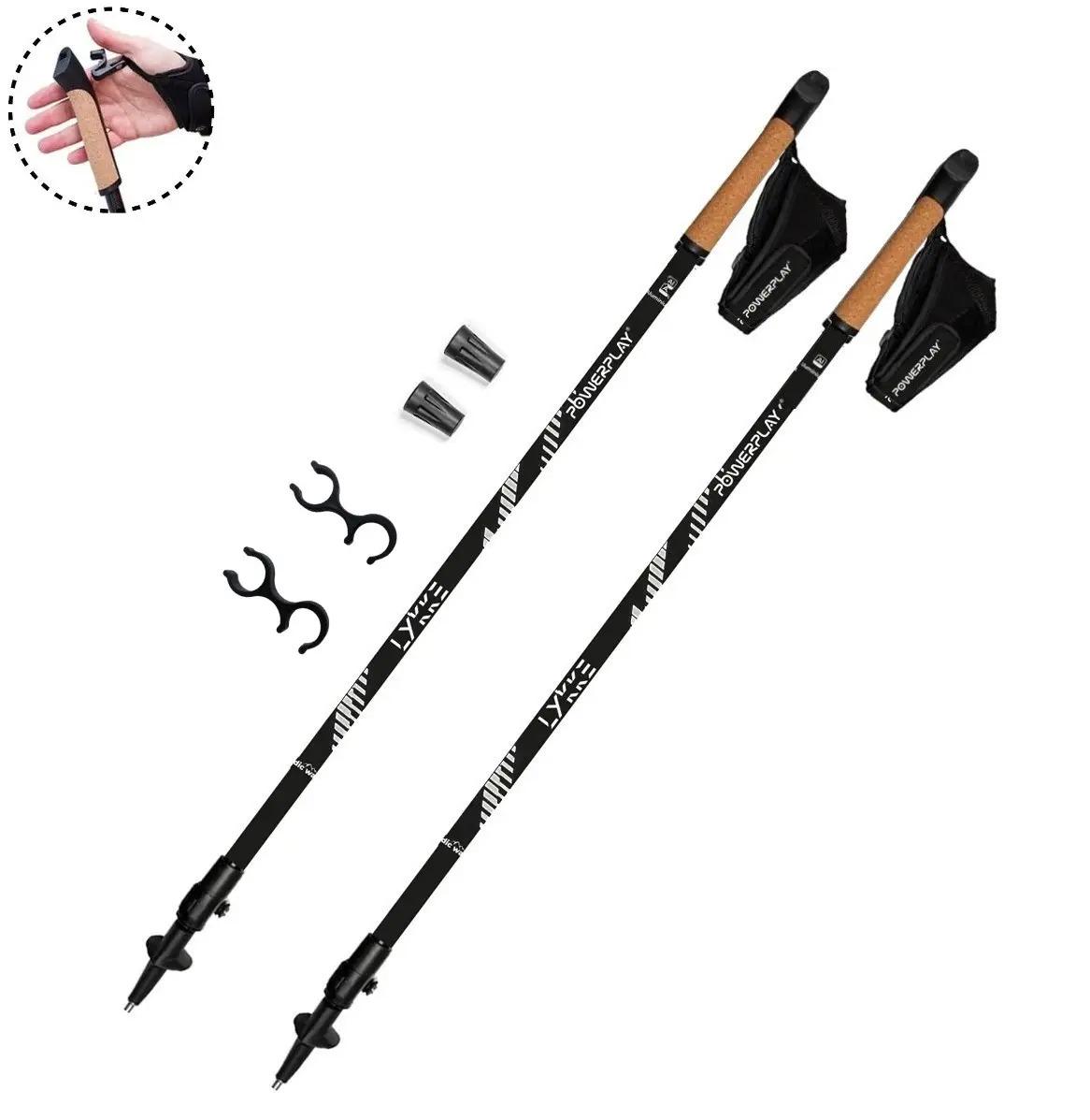 Палки для скандинавской ходьбы PowerPlay 9104 Lykke 80-135 см Black/White