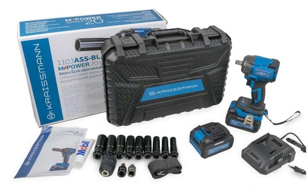 Гайковерт аккумуляторный ударный KRAISSMANN 1103 ASS-BL 20/2 MP Гайковерт аккумуляторный ударный KRAISSMANN 1103 ASS-BL 20/2 MP