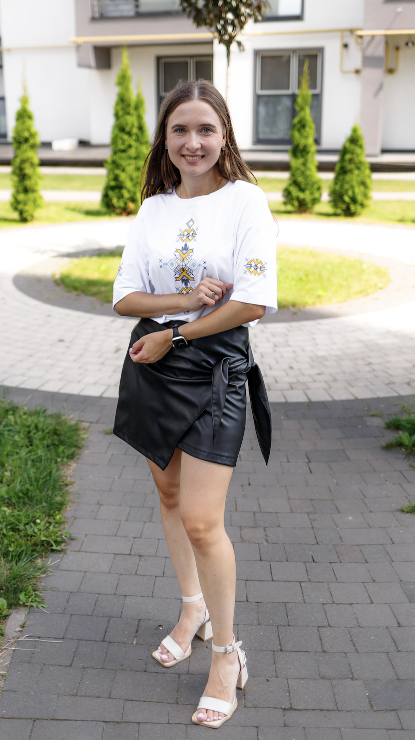 Вишиванка жіноча Koala fashion вишита хрестиком 3XL Білий