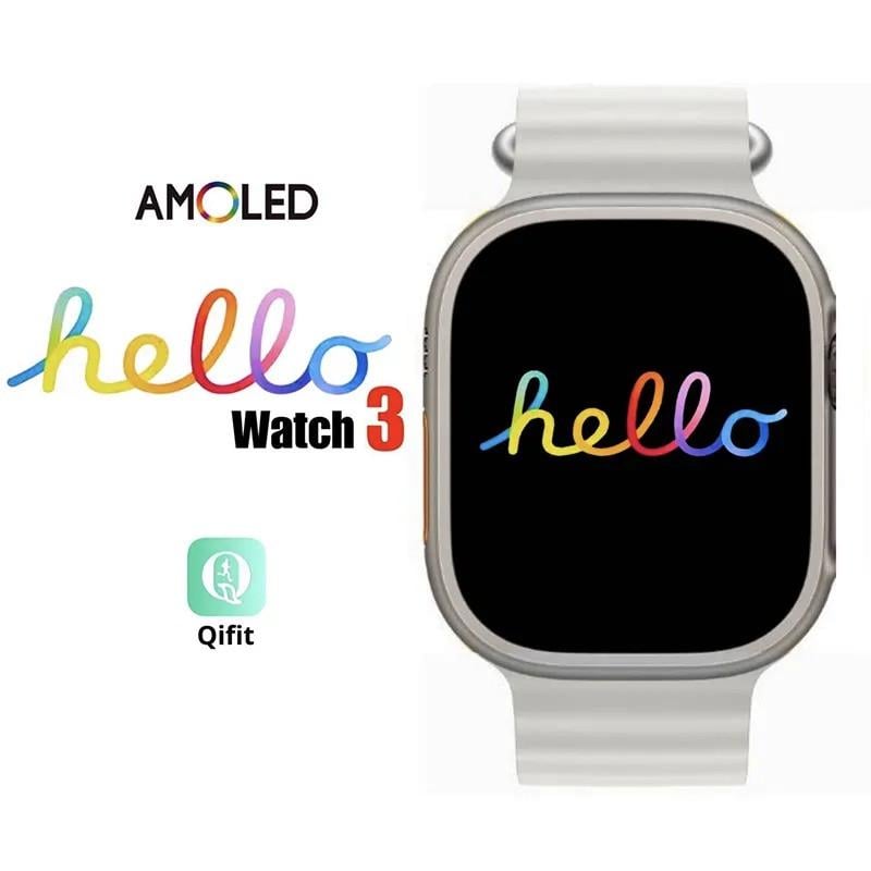 Смарт-часы Hello Watch 3 Full HD AMOLED 49 мм Белый (26389446) - фото 7