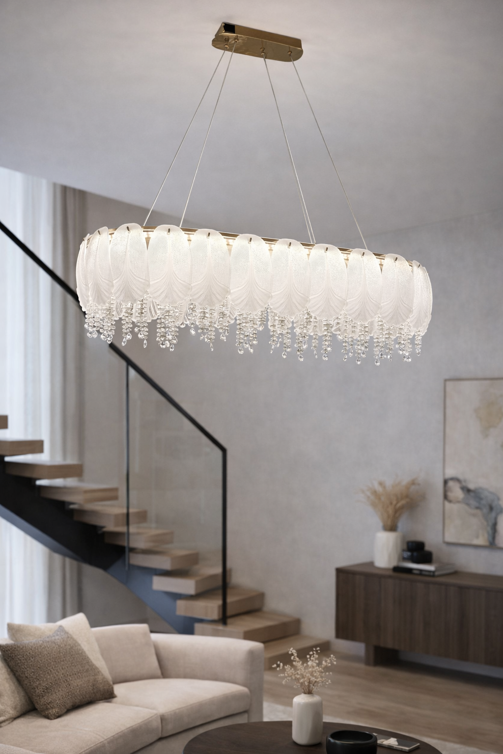 Люстра Feather Crystal Line LED 3 режима 110 W (20140/80х35GD)