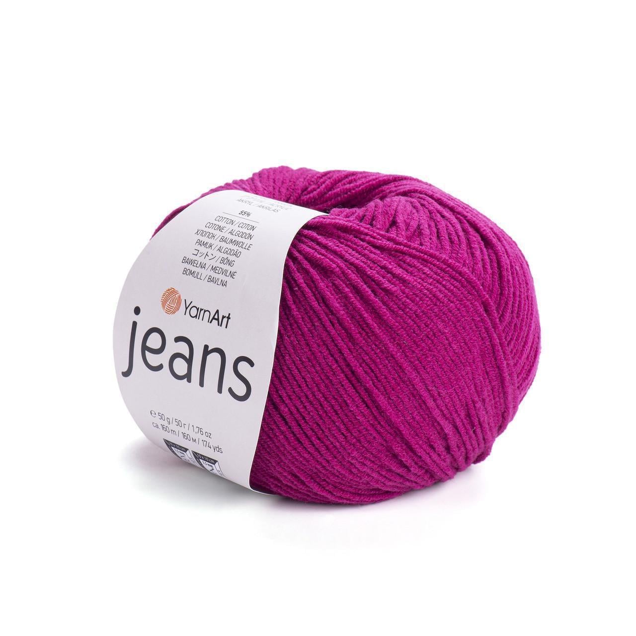 Пряжа для в'язання YarnArt Jeans 50 г 160 м Смородина №91 (2809355832)