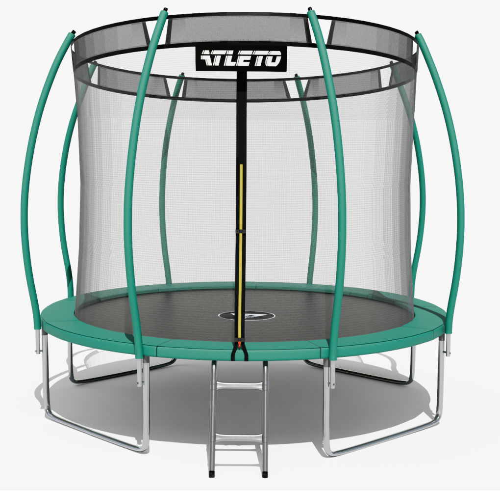 Батут Atleto з внутрішньою сіткою 404 см Зелений (21000204)