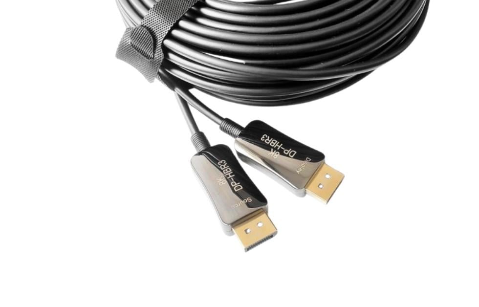 Кабель оптичний DisplayPort DP2DP-FO-8K-30 v1,4 8K@60Hz/4K@144Hz 32,4 Gbps позолота 24К 30 м (000046333)