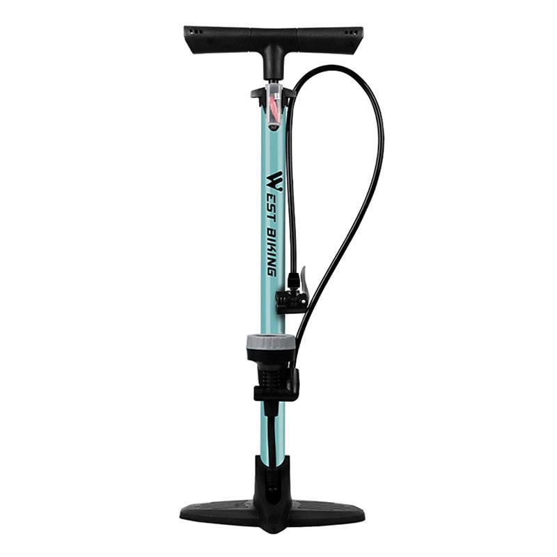 Насос велосипедный ручной West Biking YP0711046 с манометром Turquoise (8024-28526) Насос велосипедный ручной West Biking YP0711046 с манометром Turquoise (8024-28526)