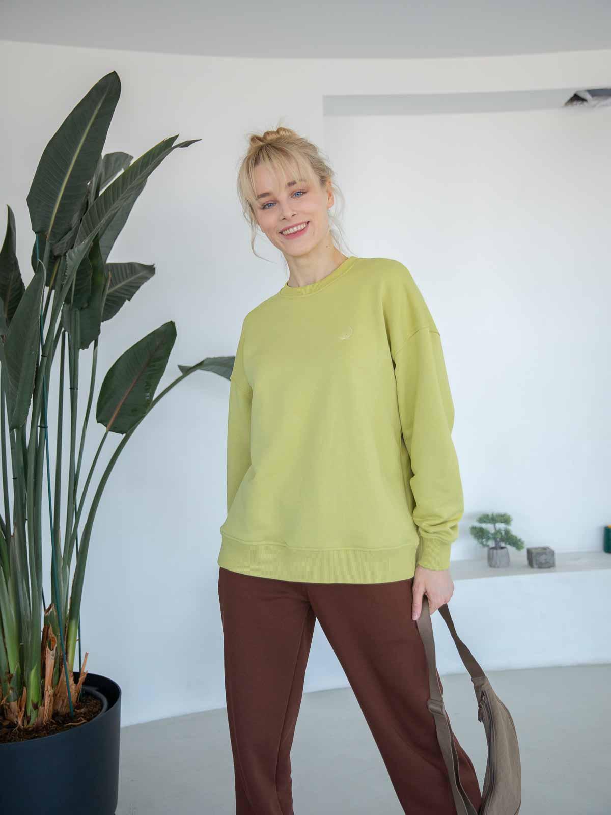 Світшот жіночий вільний FROMUS S/M Фісташковий (2577-14) - фото 2 Світшот жіночий вільний FROMUS S/M Фісташковий (2577-14) - фото 2