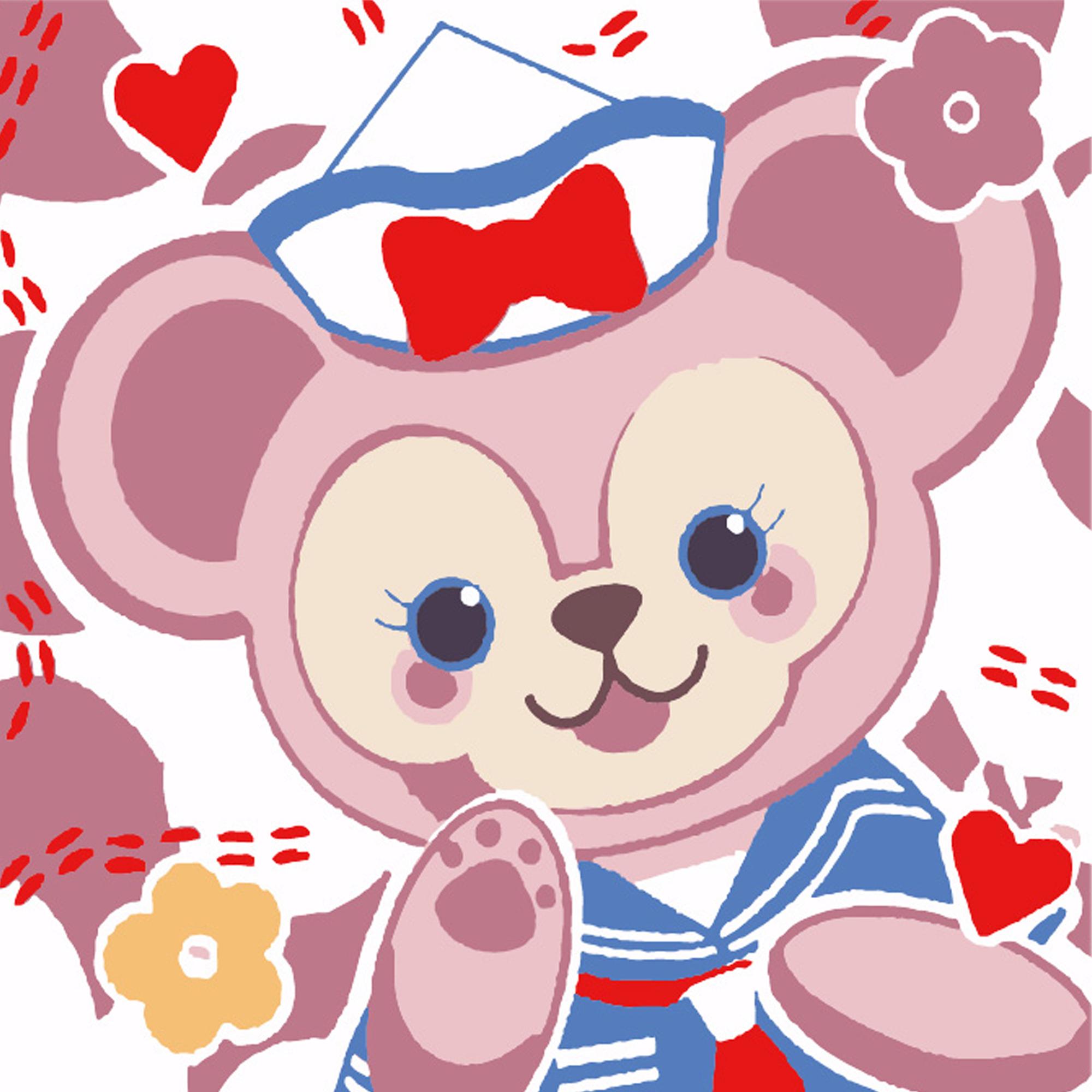 Картина по номерам Strateg Мишка-морячок 20x20 см (Str-HH5076)