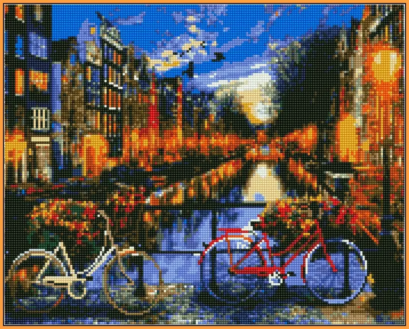 Алмазная мозаика на подрамнике Babylon Вечерний Амстердам 40x50 см (ST1148)