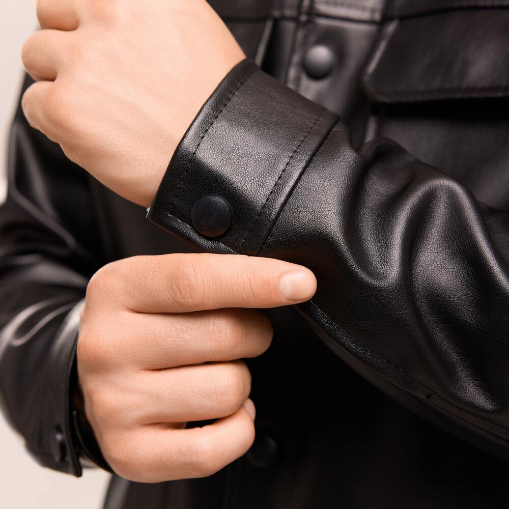 Куртка мужская Pobedov Arkon из эко кожи на замше XL Черный (26491/3) - фото 7 Куртка мужская Pobedov Arkon из эко кожи на замше XL Черный (26491/3) - фото 7