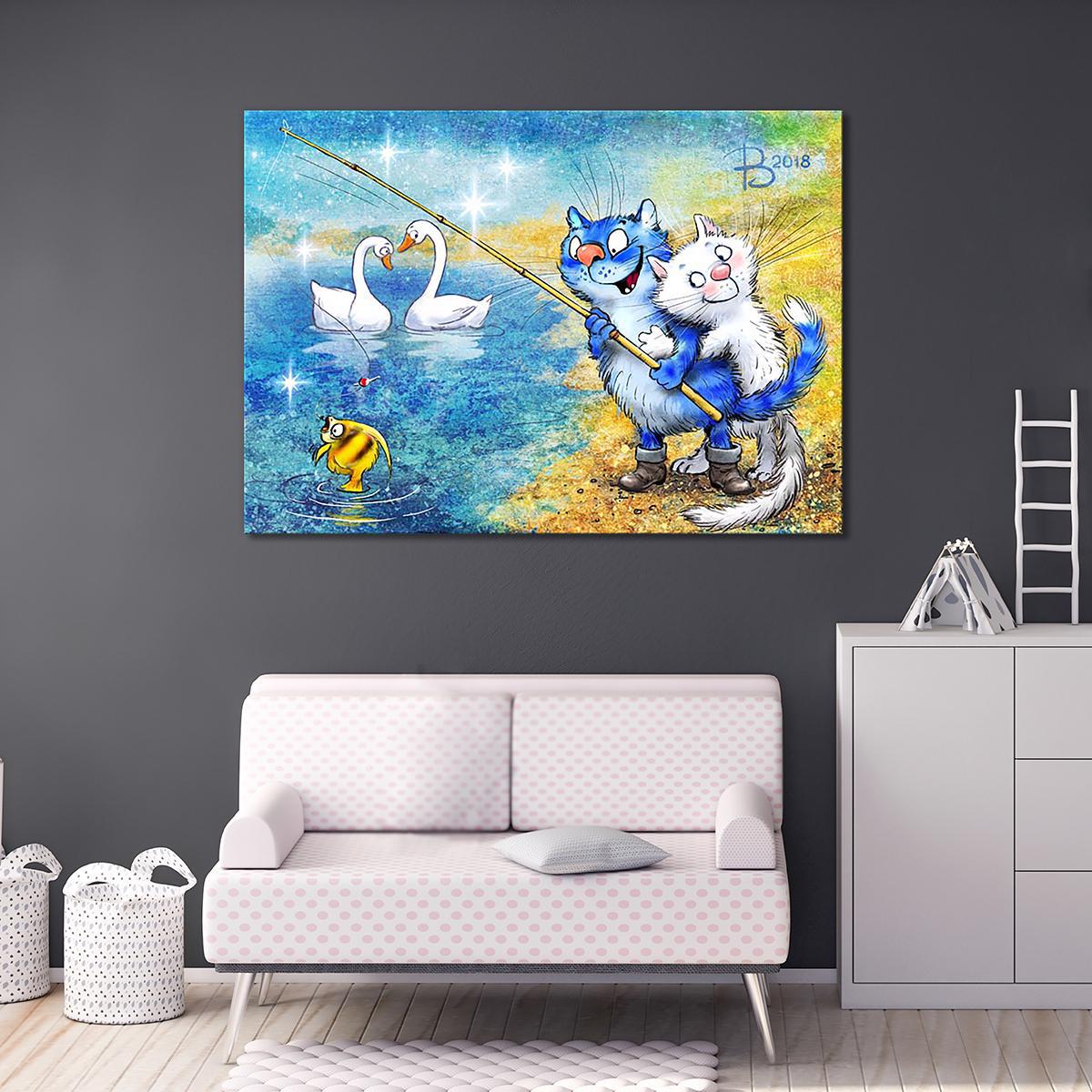 Модульная картина Рыбалка на двоих 1 модуль 50x75 см