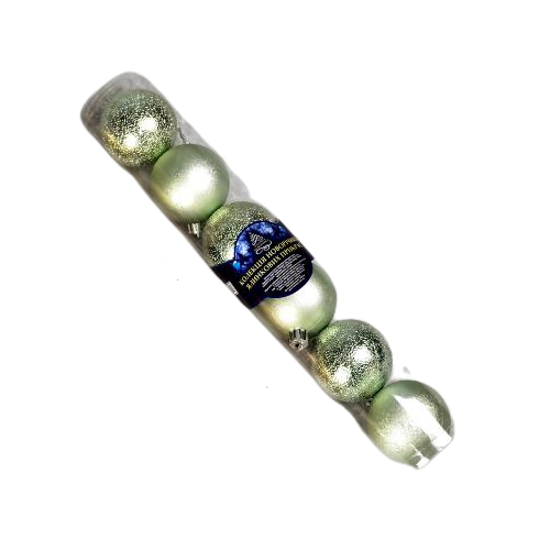 Кульки новорічні ялинкові Stenson 9575 пластикові 6 см 6 шт. (13103116)