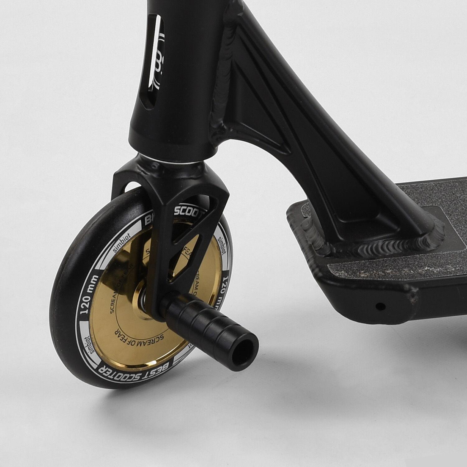 Самокат трюковий Best Scooter Simbiote Hic-система пеги алюмінієвий диск/дека Black/Gold (102307) - фото 7