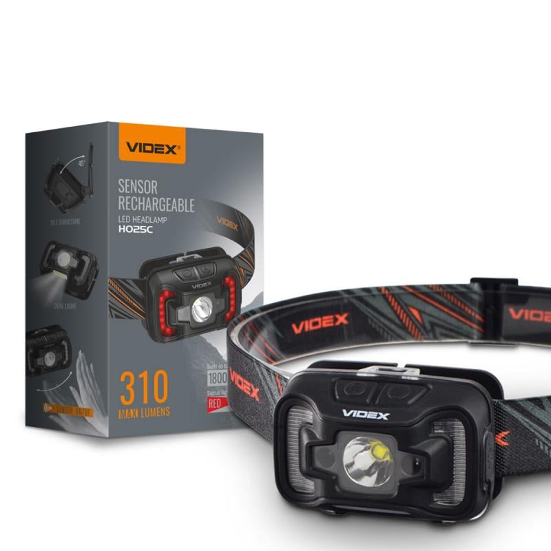 Фонарик налобный светодиодный Videx VLF-H025C 310Lm 5000K (26572)