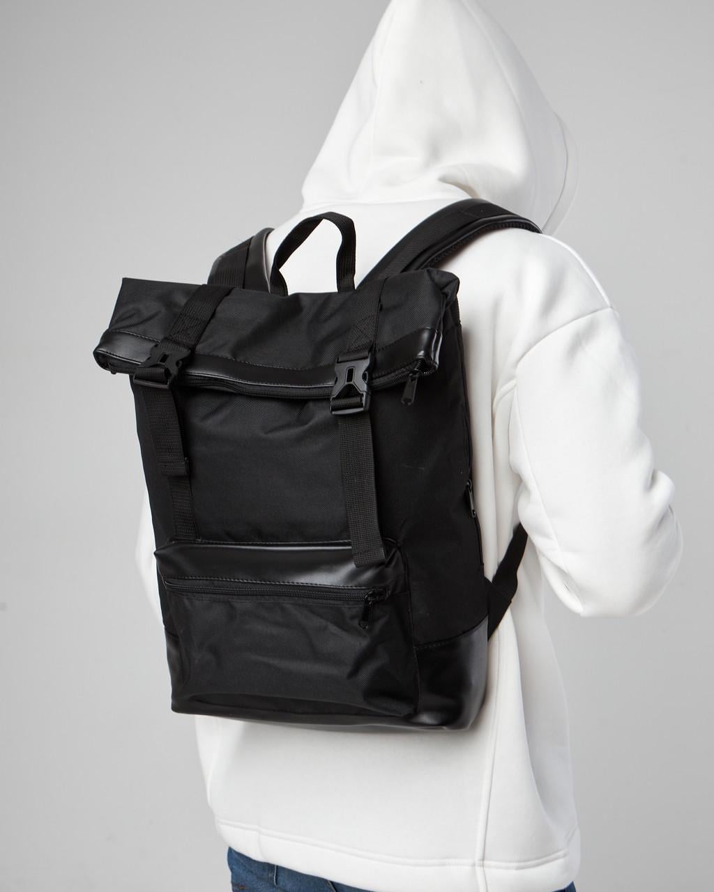 Міський рюкзак Tobeyou RollTop Classic Чорний (408782037)