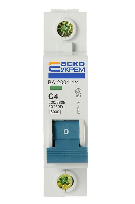 Автоматичний вимикач Аско-Укрем ВА-2001 1р 4А (02785)