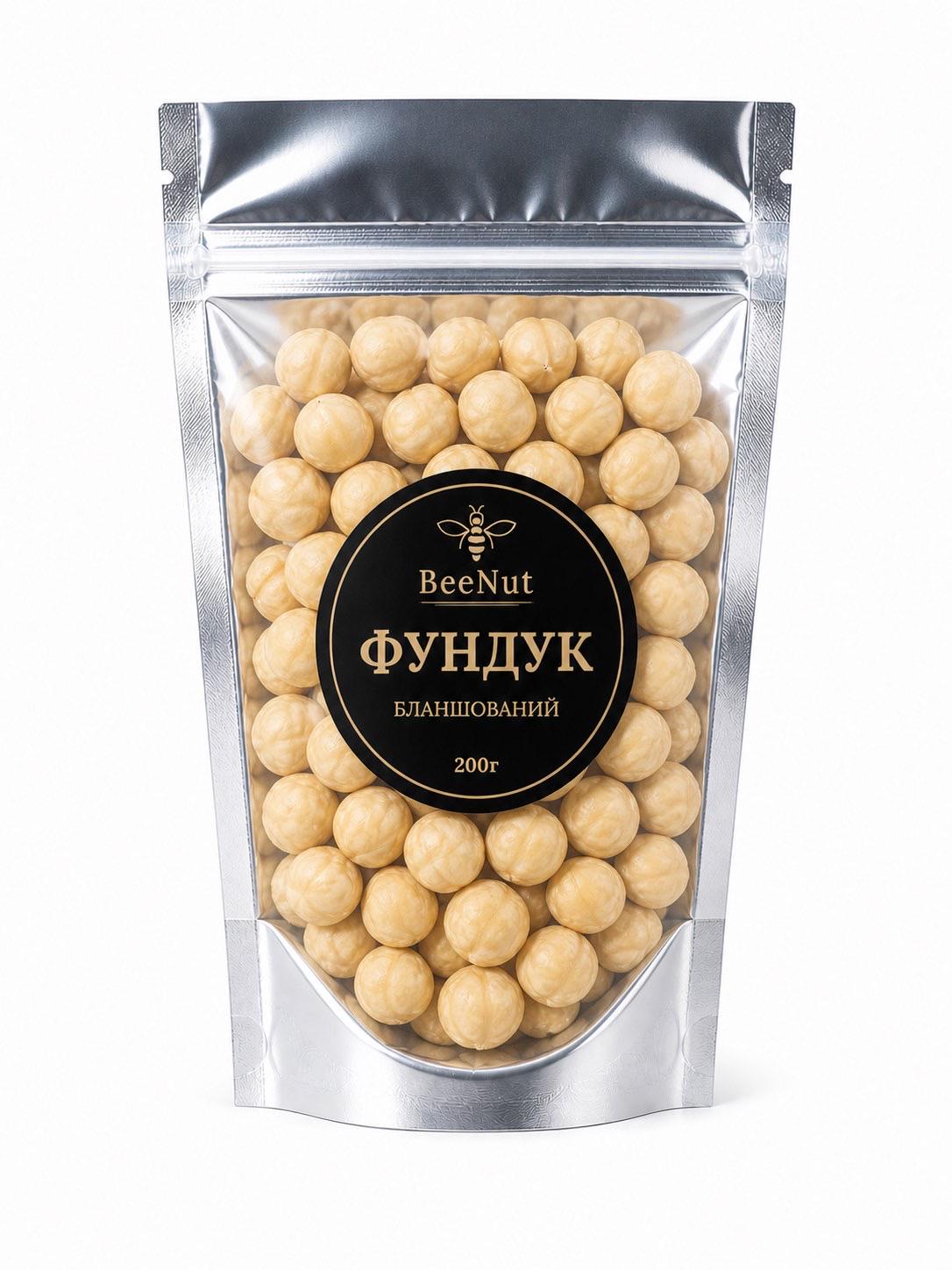 Орех фундук бланшированный сухой обжаркой BeeNut 200 г