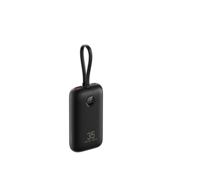 Повебанк VEGER K1 W1188 with built-in cables Type C/Lightning 10000mAh Black