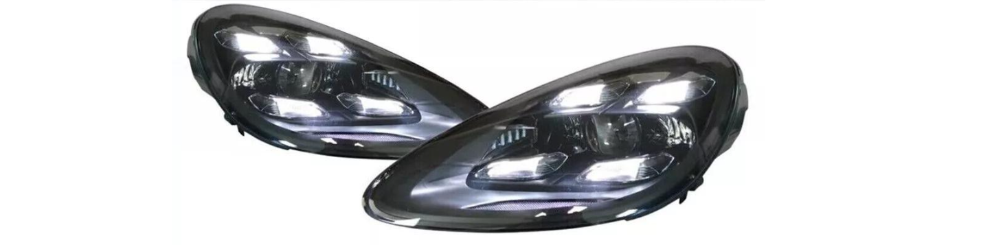 Фары передние GBT для 2015-2017 для Porsche Cayenne 2010-2017 гг. поликарбонат 2 шт. Черный (151140)