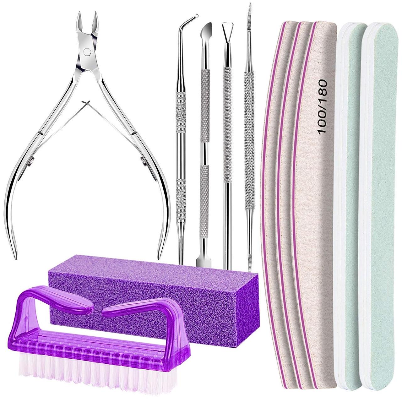 Набір інструментів для манікюру та педикюру з буферним блоком та кусачками