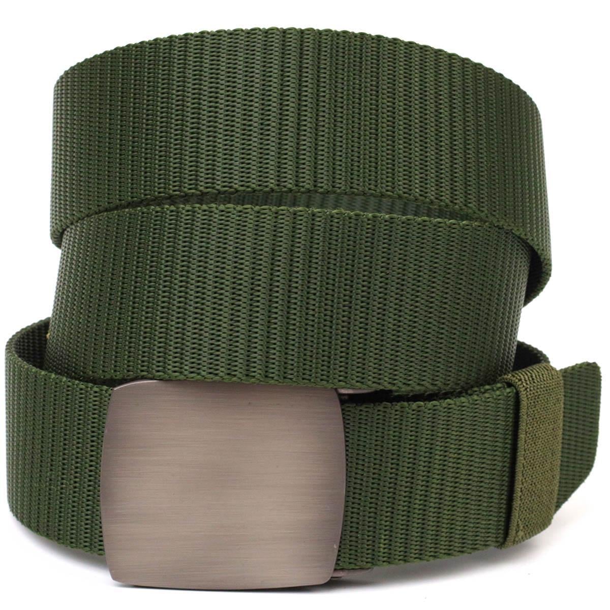 Ремень брючный мужской Vintage Classic Belt 20595 с металлической пряжкой Зеленый