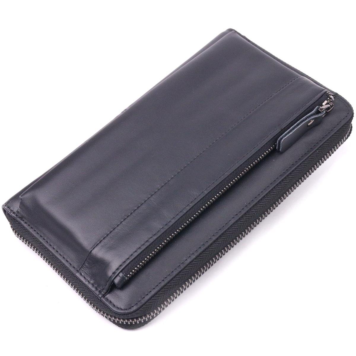 Клатч мужской Vintage Men Wallet 21292 из натуральной гладкой кожи Черный