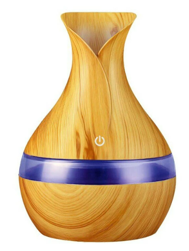 Увлажнитель воздуха ультразвуковой Humidifier с LED-подсветкой на 7 цветов 2 W 300 мл Светлое дерево (50009)