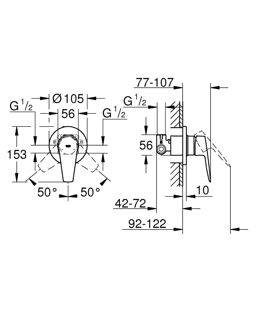 Комплект для гігієнічного душу Grohe BauEdge з Tempesta-F (UA28512001) - фото 7