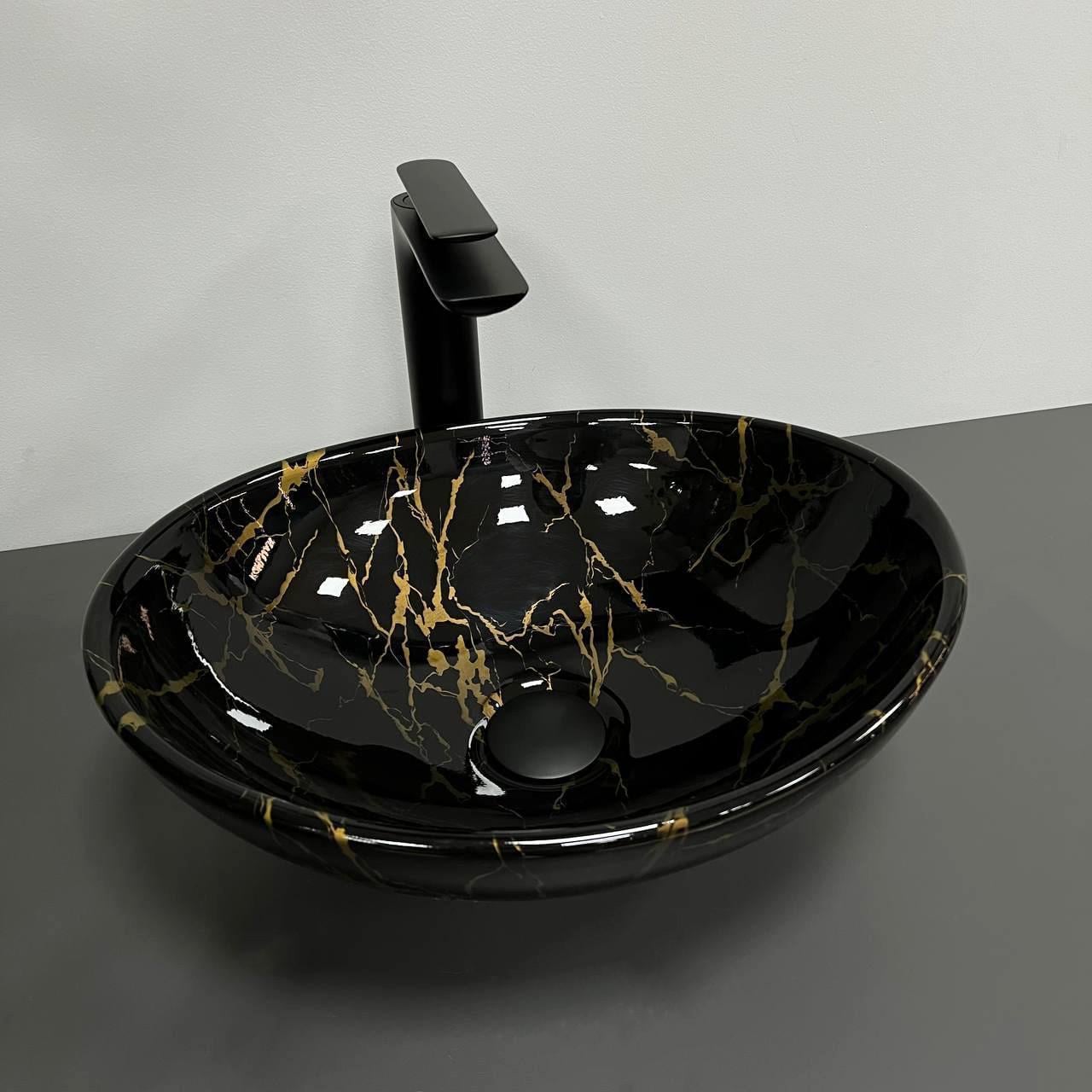 Умывальник VBI PARMA MARBLE Black GLOSSY накладной (2808389765)