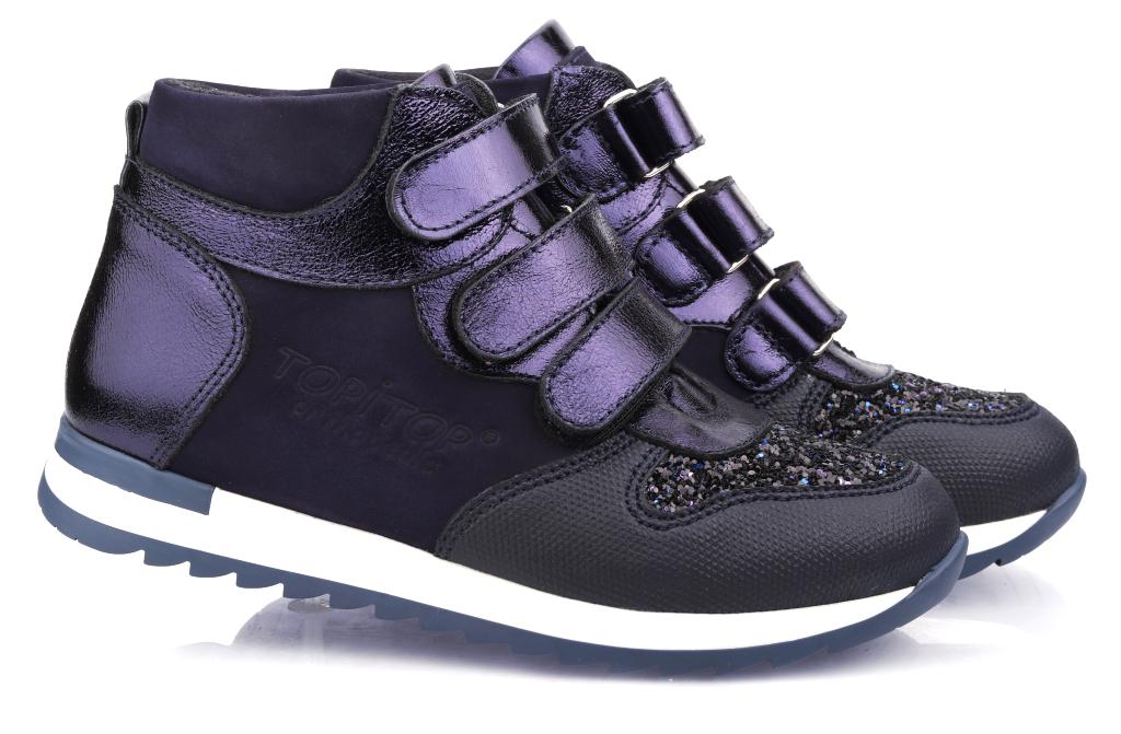 Черевики осінні Topitop для дівчаток 2166-44 шкіра/нубук р. 28 Темно-синій