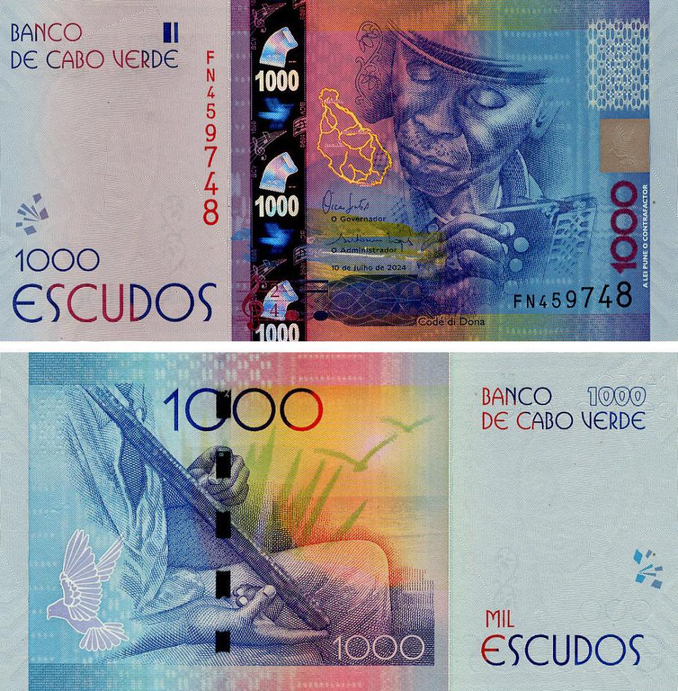 Коллекционная банкнота Кабо-Верде 1000 эскудо 2024 2025 UNC Pnew (Б22264)