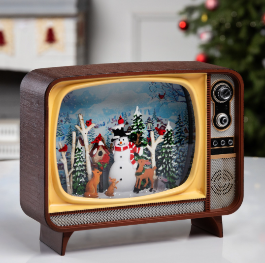 Світильник новорічний WDL-24034B ретро телевізор декор музичний