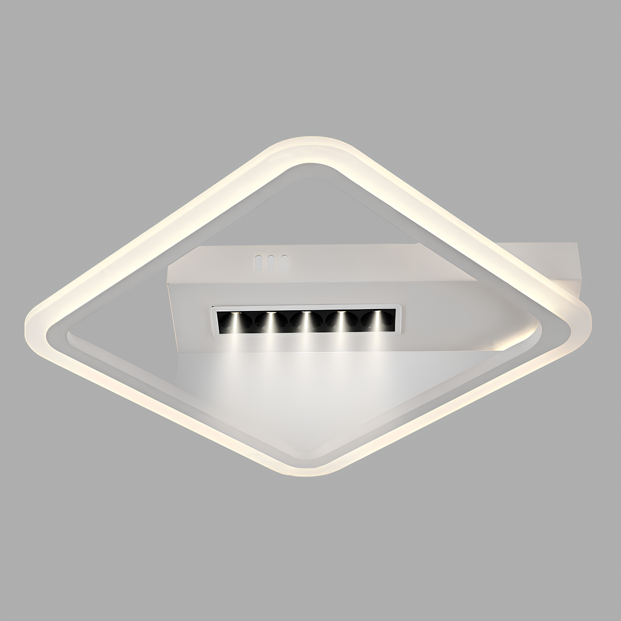 Люстра светодиодная Svet 40W+5W декоративная подсветка 3000-6000К Белый/Черный (SY-16072/2 BK+WH)