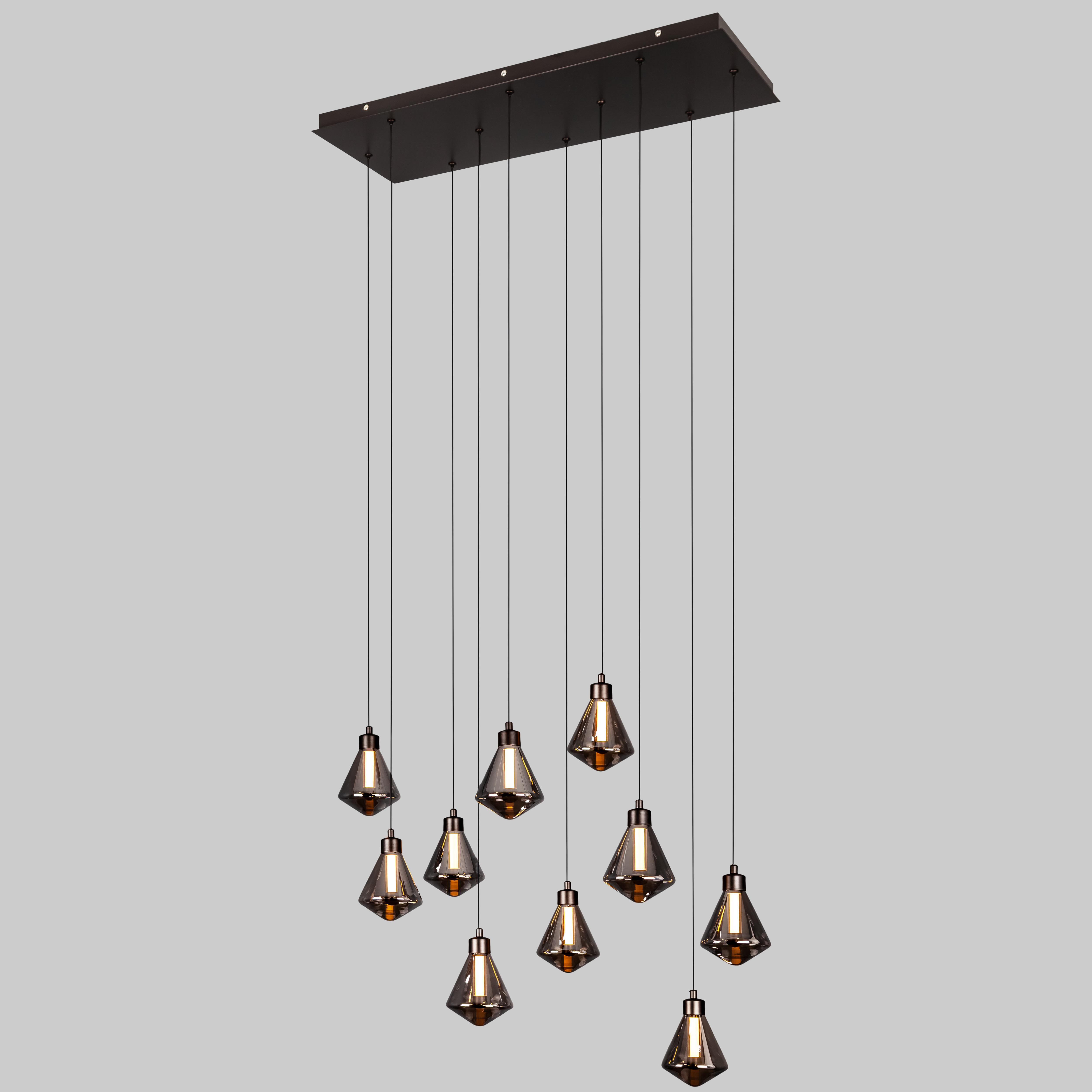 Люстра с графитовыми плафонами 20W (99-103F-10 (700) BK+SM)