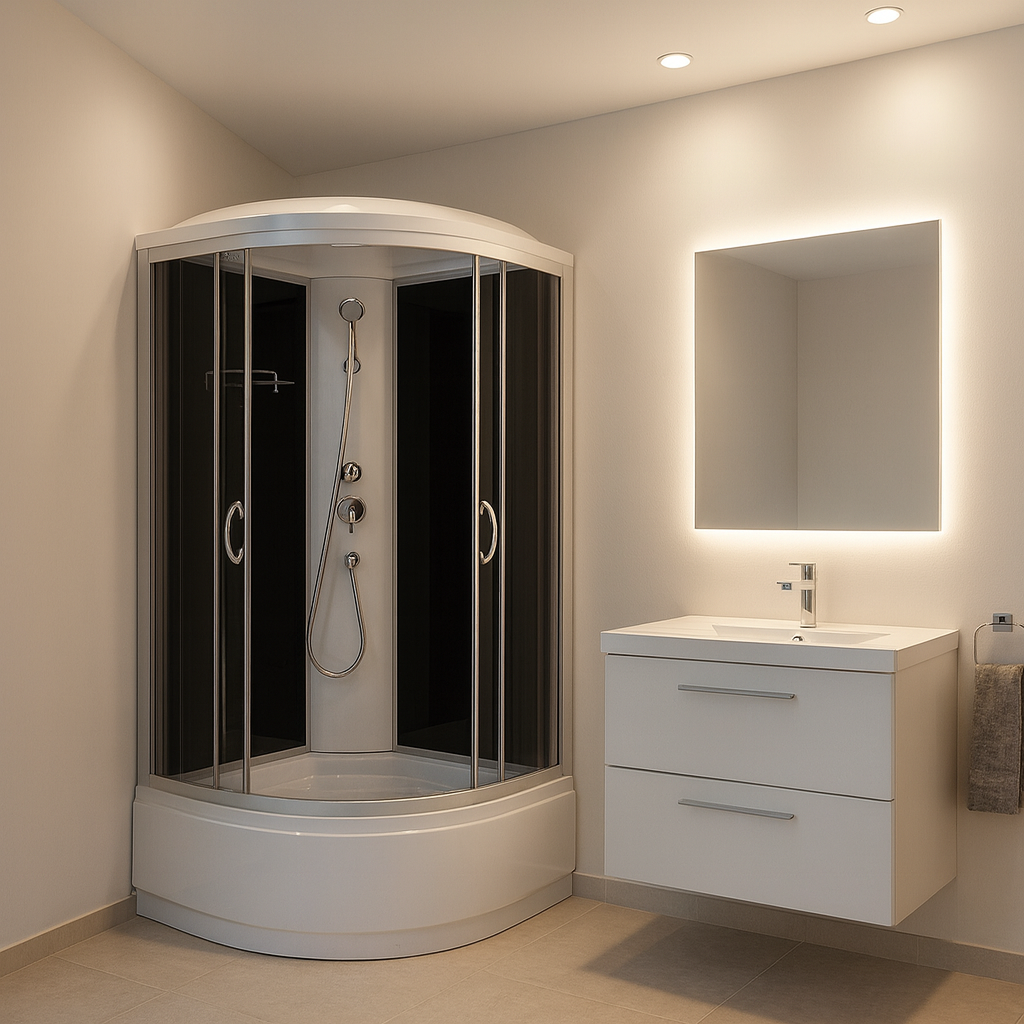 Душевой бокс закрытый KO&PO поддон 40 см тонированное стекло 90x90х215 см (C10091)