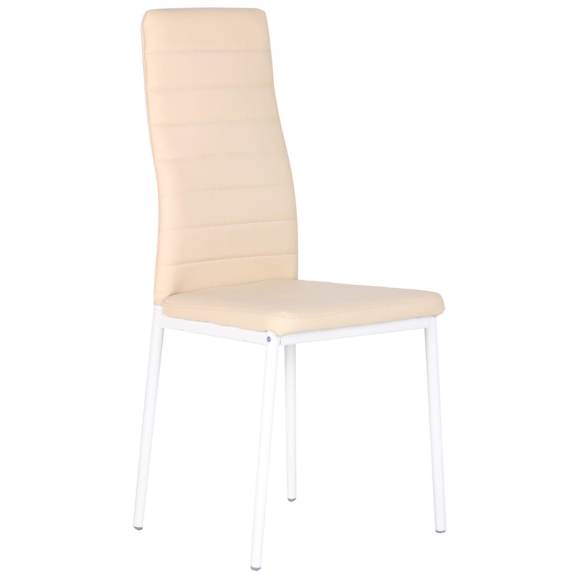 Обідній стілець AMF Сицилія сталь/ДСП/шкірзамінник 1020х430х510 мм Білий Беж/Неаполь N-17