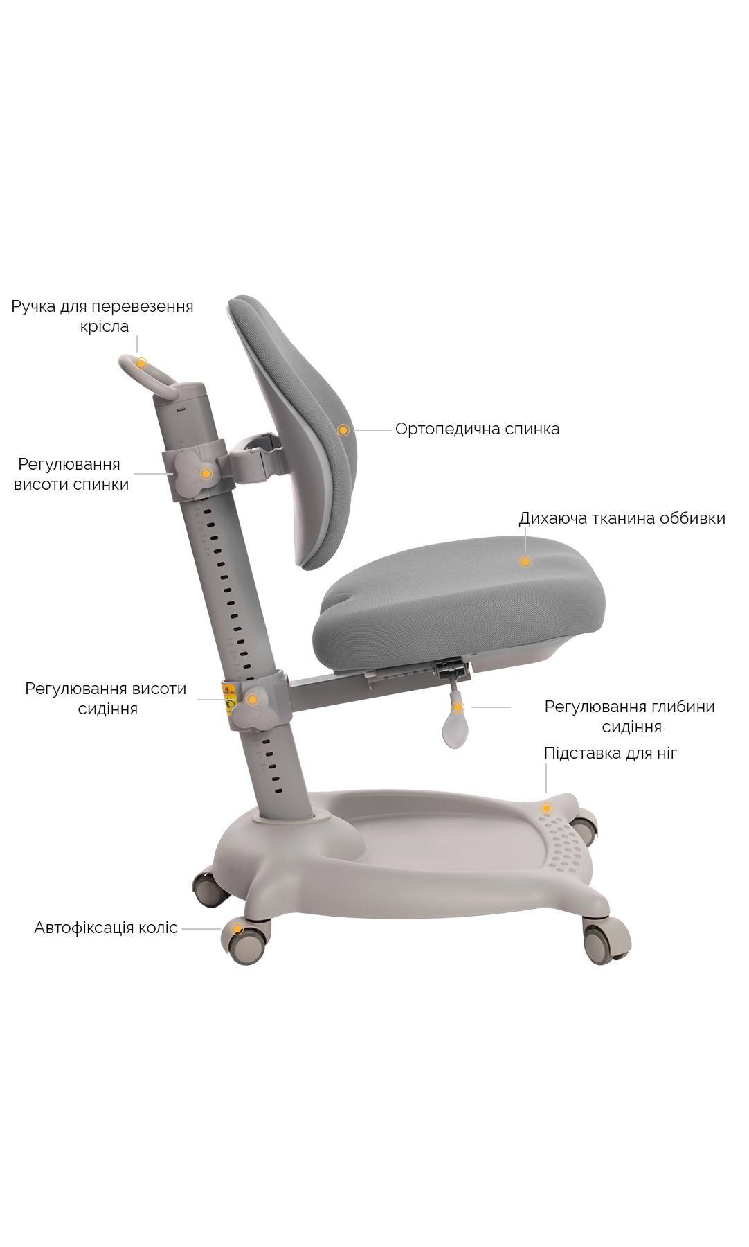 Детское кресло для письменного стола GT Racer C-1015 Orthopedic Gray - фото 6