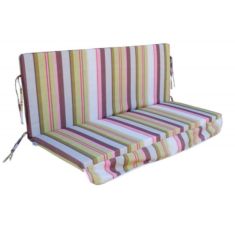 Матрац для гойдалки eGarden Alberti рожева смуга 135x105x5 Матрац для гойдалки eGarden Alberti рожева смуга 135x105x5